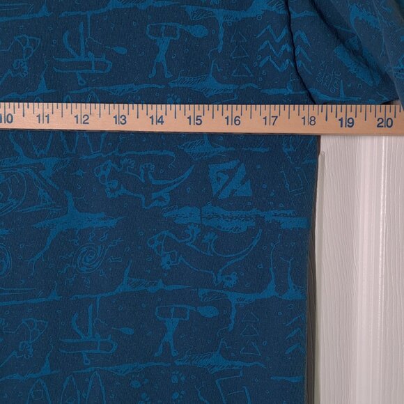 VINTAGE Gecko Hawaiian All-Over Print USED Shirt (S, Single Stitch, Blue, AOP) - Picture 5 of 8